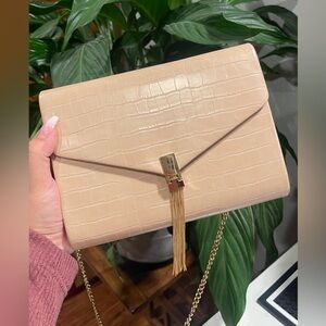 EUC Ixebella Pink Croc Crossbody Purse